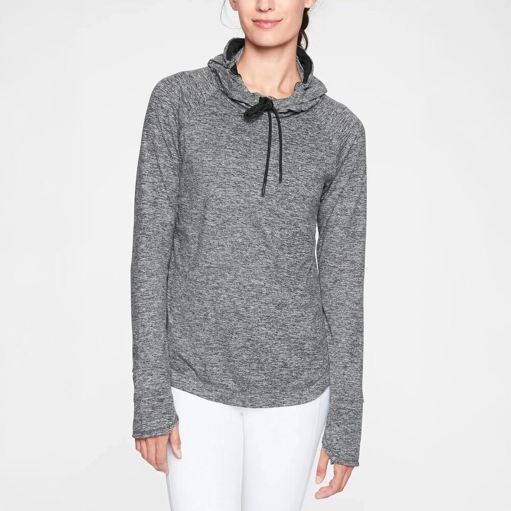 Athleta Uptempo Hoodie Sweatshirt in Charcoal Grey Size S